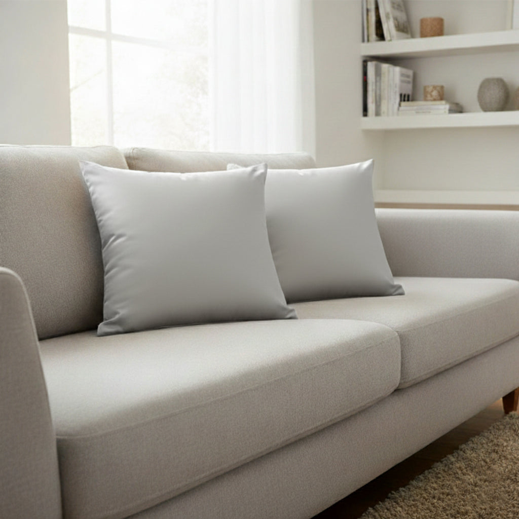 Danny Home Velvet Fabric Cushion – Light Grey 50x50cm