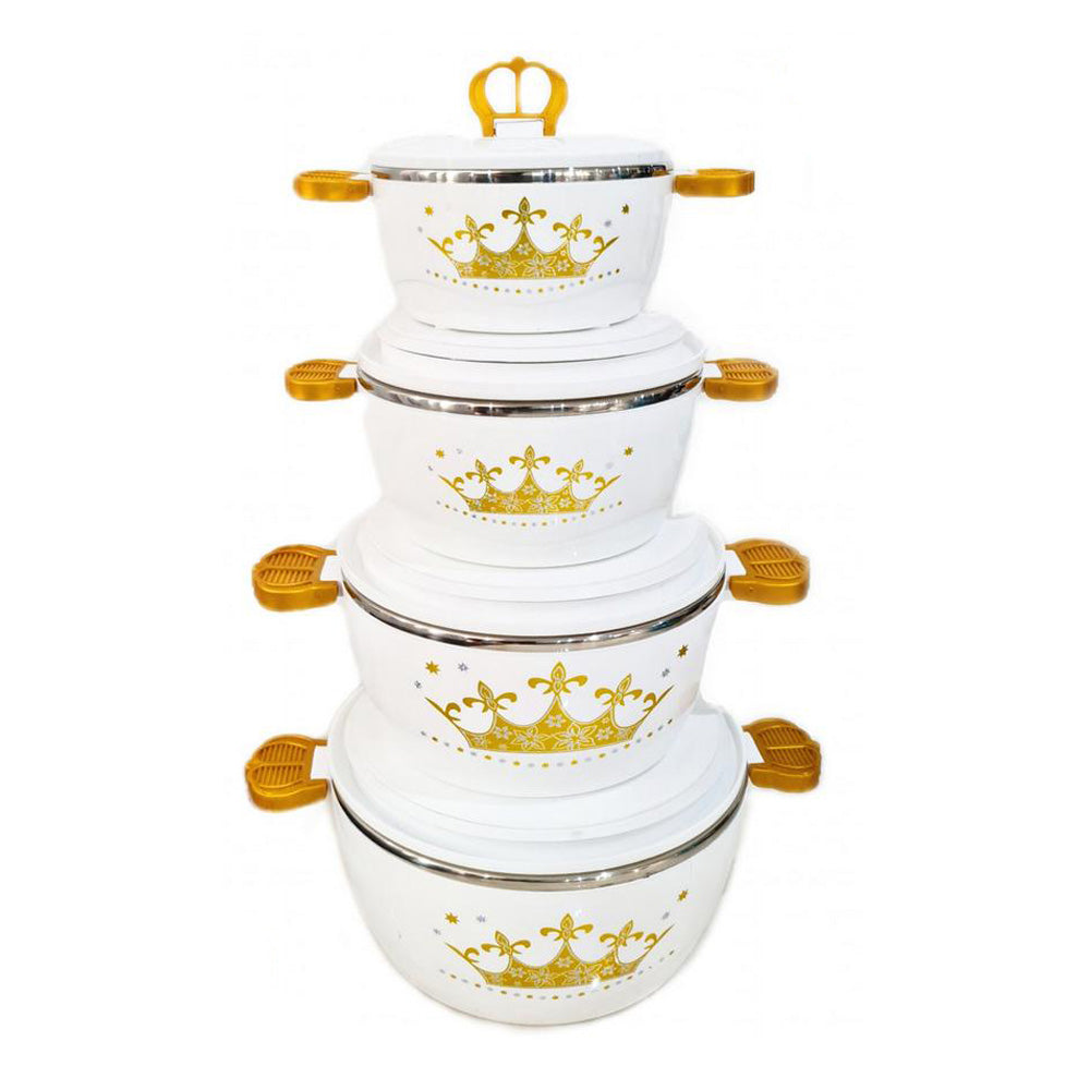 Set of 4 Round Thermal Insulating Pots for Food Storage