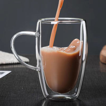 350ml Double Glass Cup With Handle ( FR-16 )