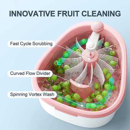 Large Fruit Washer Spinner with Brush