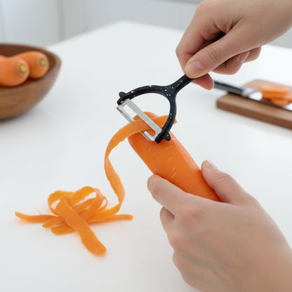 Stainless Steel Premium Vegetable Y-shaped Peeler With non-slip metal handle Black Granite