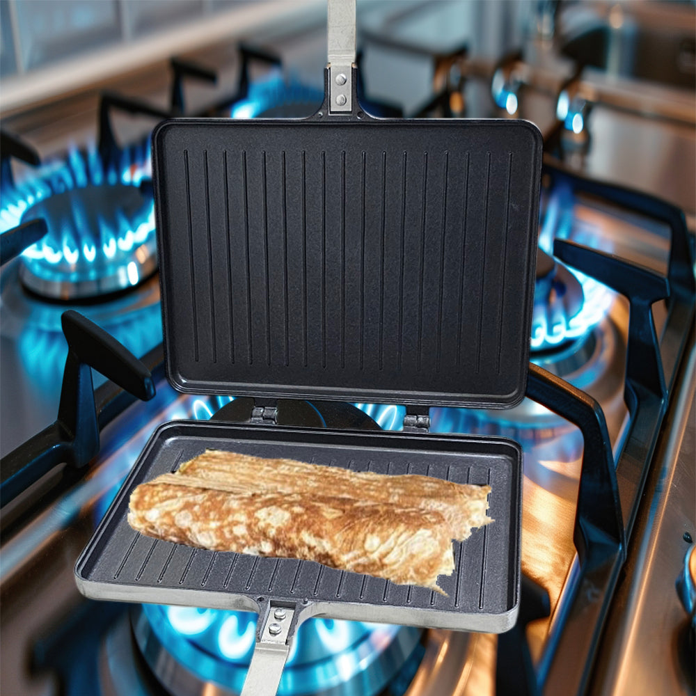 Phoenix Aluminum Double Side Grill Pan – Sandwich Press with safety lock