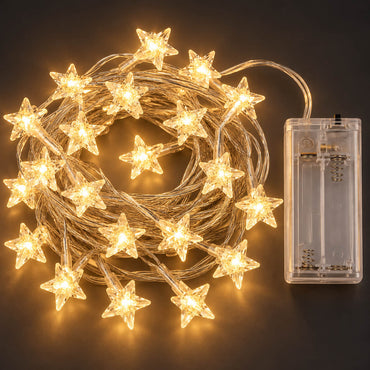 Noël 30 LED Star String Lights – Warm White – 2.9 m