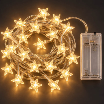 Noël 30 LED Star String Lights – Warm White – 2.9 m