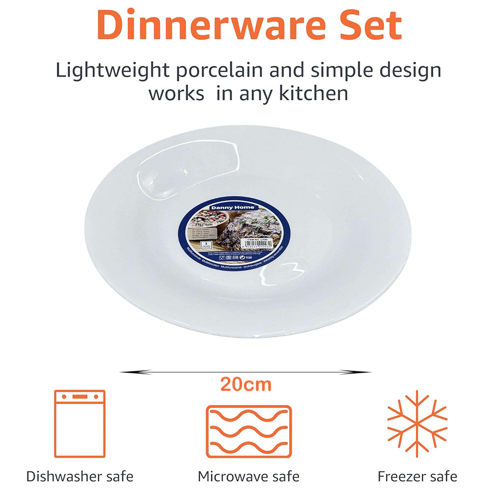 Danny Home 6-Piece 8-Inch White Dessert Plate