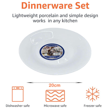 Danny Home 6-Piece 8-Inch White Dessert Plate