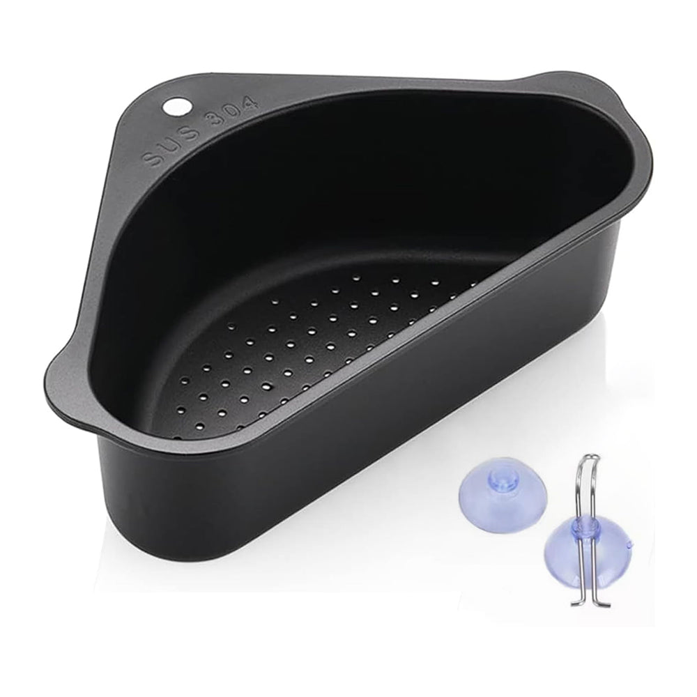 Stainless Steel Triangular Sink Strainer Basket Black