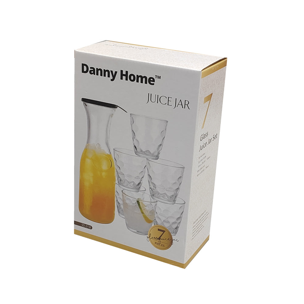 Danny Home 7-Pieces 1-Ltr Juice Jar With 6-pcs Glasses Set