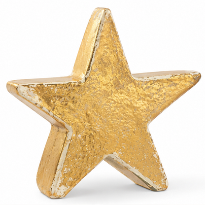 Pure Gold Ceramic Star Christmas Decoration