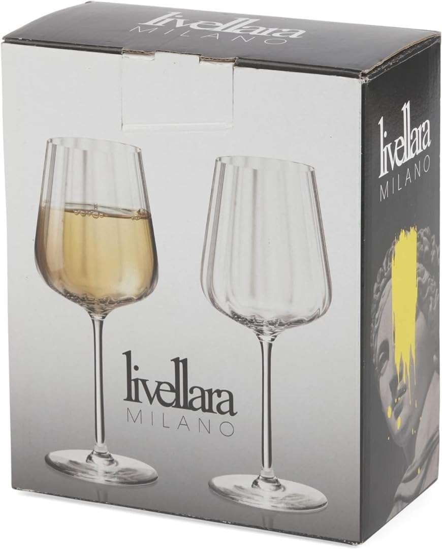 Livellara Milano - Set of 2 White Wine Crystal Glasses