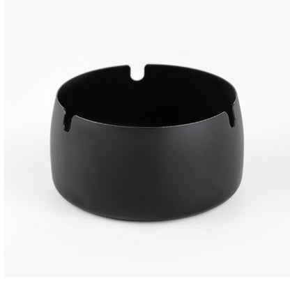 Round Stainless Steel Cigarette Ashtray Black – 9 cm PG-9C