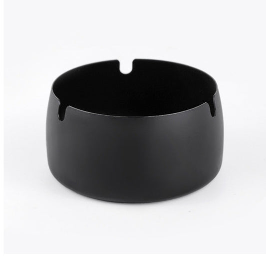 Round Stainless Steel Cigarette Ashtray Black – 9 cm PG-9C