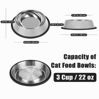 26cm Non-Slip Stainless Steel Dog Bowls