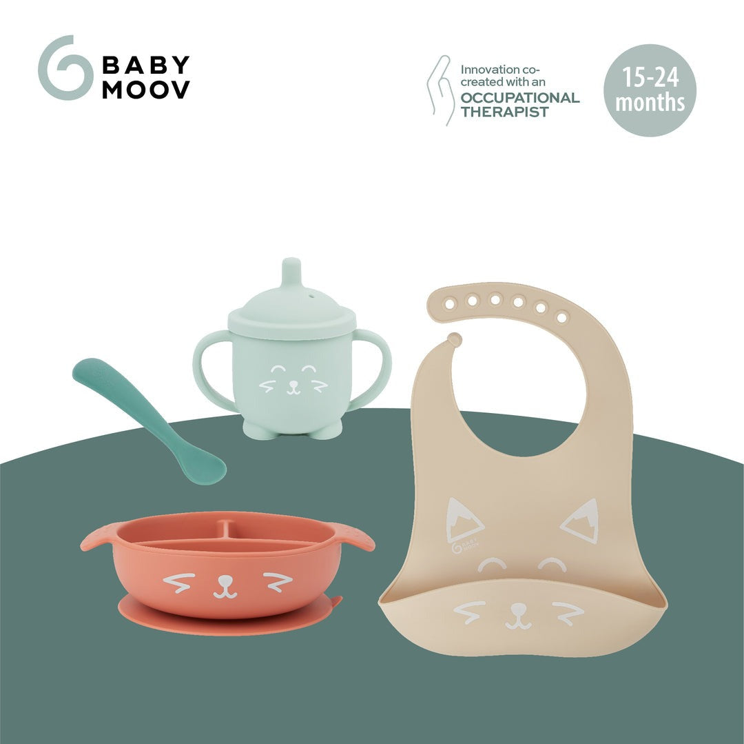 Babymoov Learn Baby Mealtime Pack of 4 - Orange (Fox)