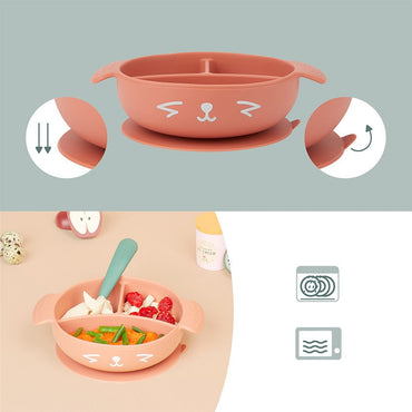 Silicone Bowl & Spoon Weaning 2pc-Set - Peach