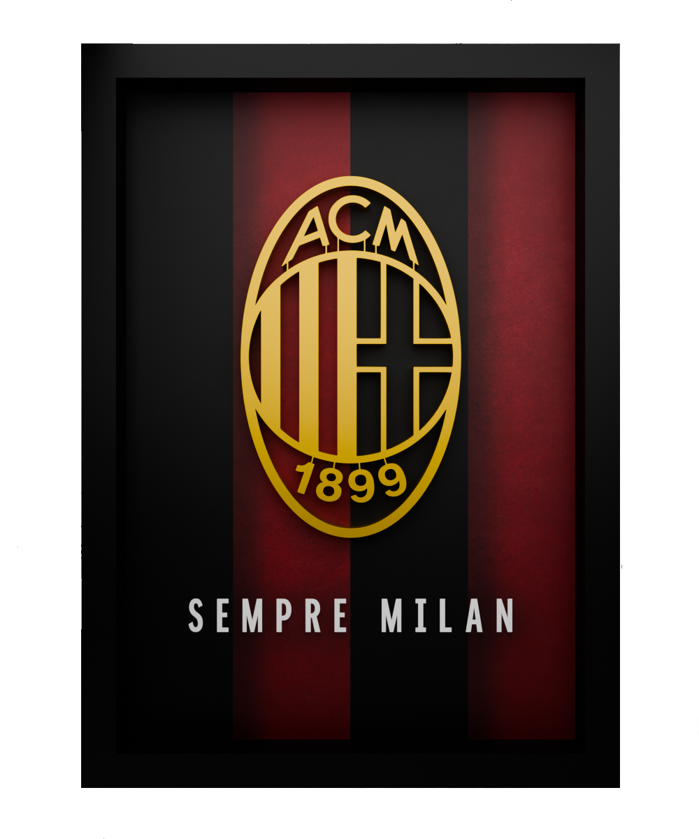 AC Milan Frame WIth 3D-printed Logo