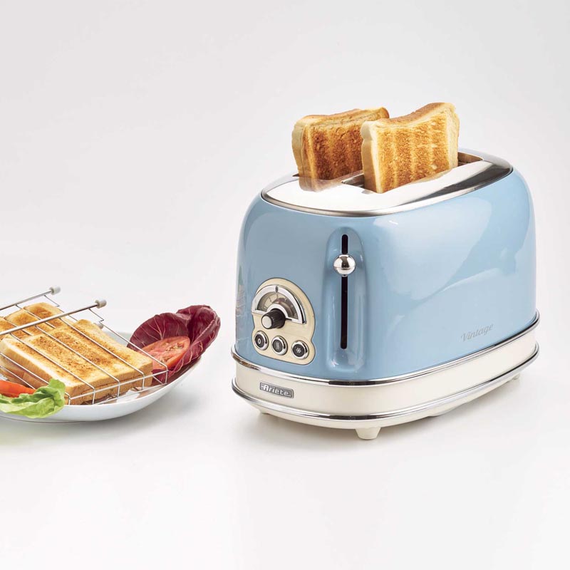 Ariete 155 Vintage Toaster 2 Slices without Clamps 815W Blue