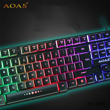 RGB Gaming Keyboard 4 Pcs Set