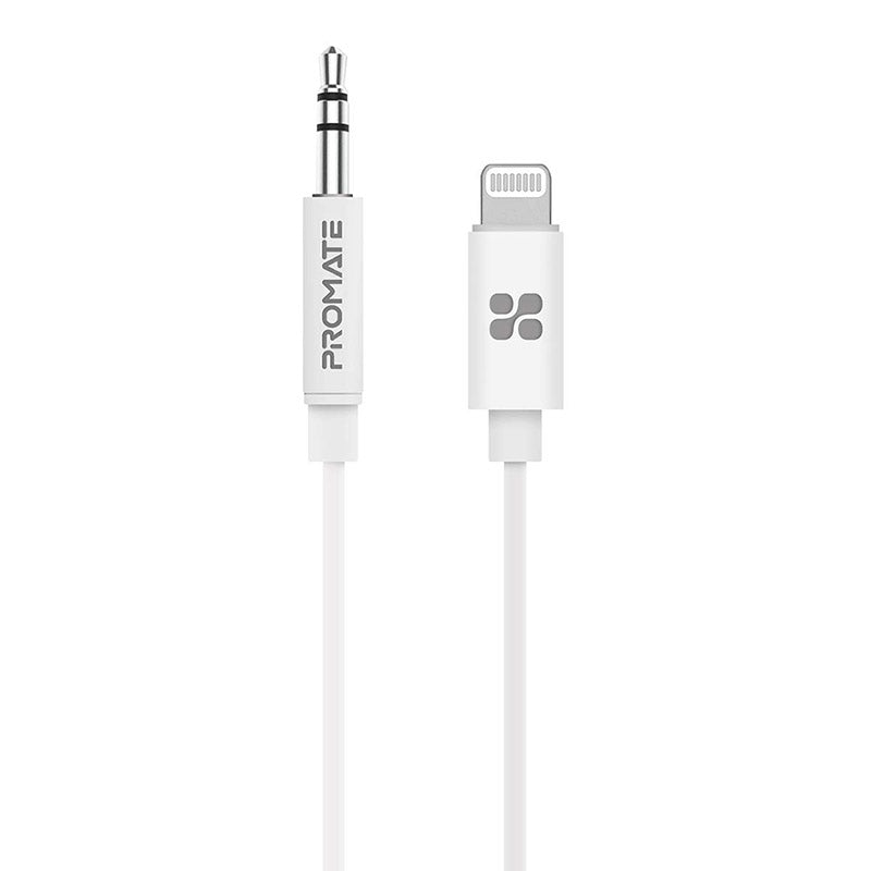 Promate Audiolink-Lt1 White 3.5Mm Audio Cable With Lightning Connector