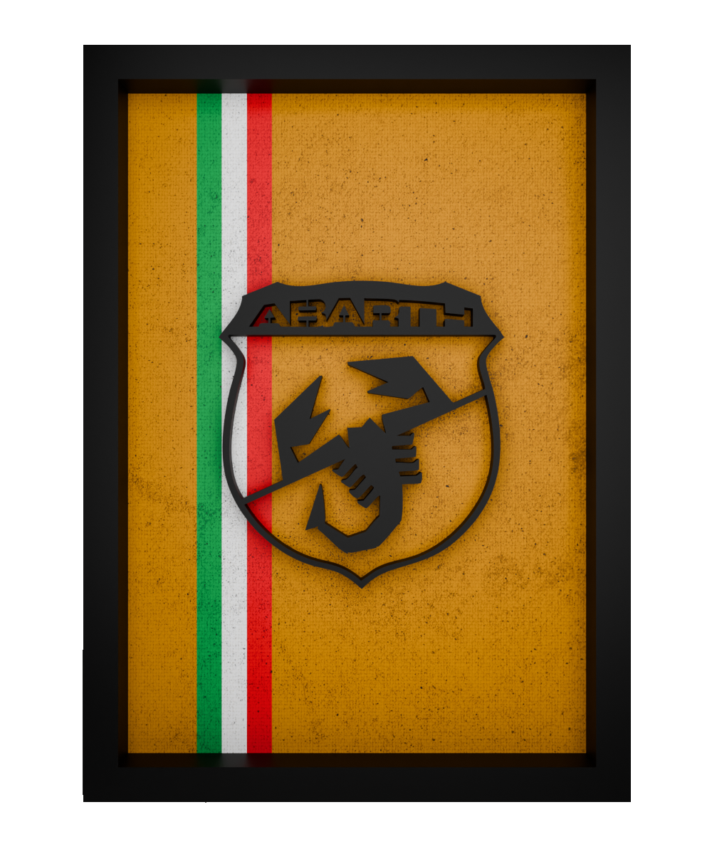 Abarth Frame WIth 3D-printed Logo