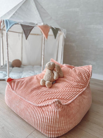 Pink Corduroy Kids' Bean Bag Chair