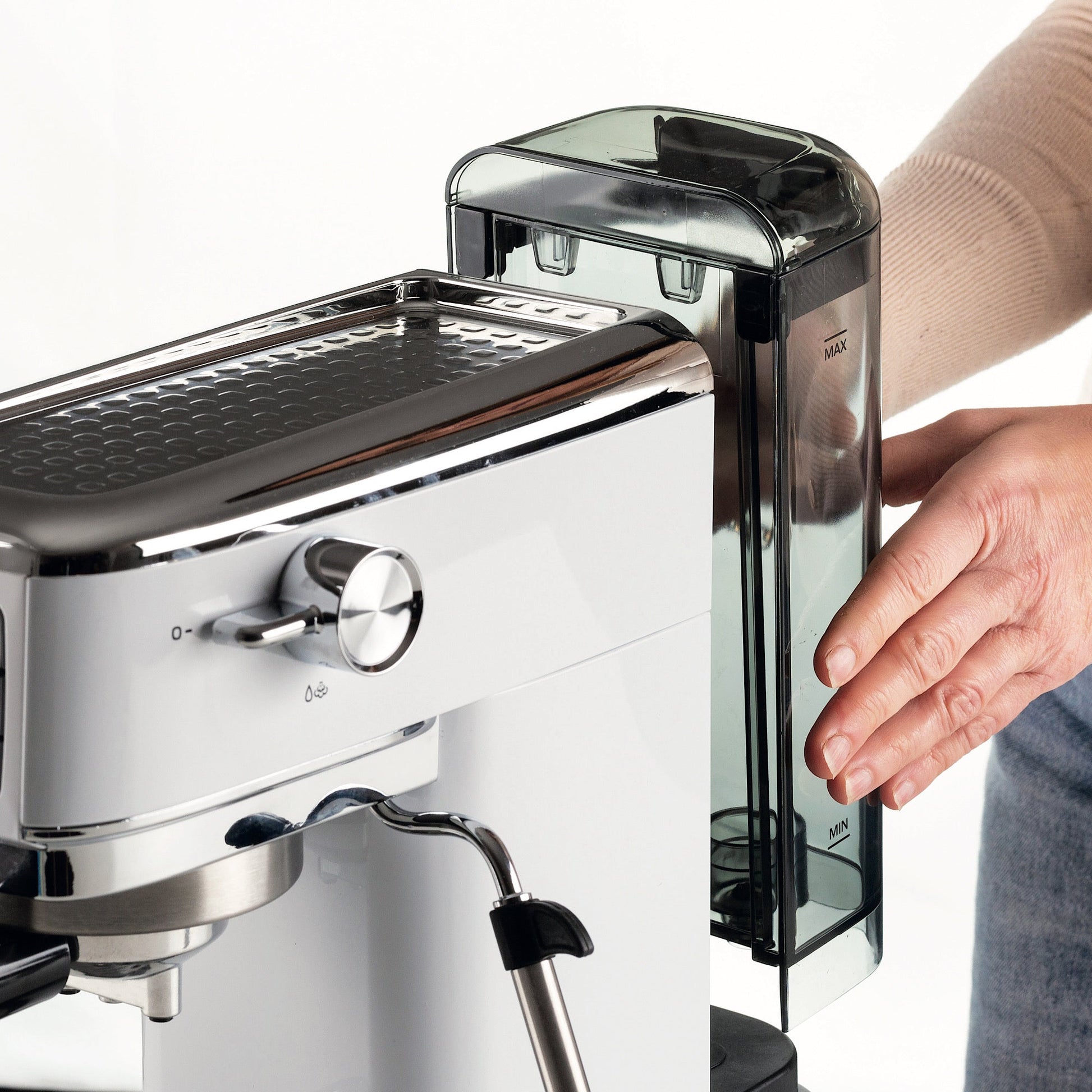 Metal Coffee Machine With Pressure White
