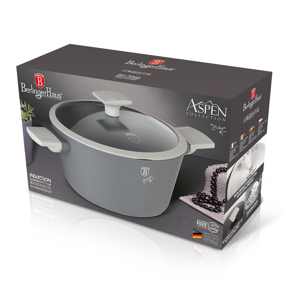 Casserole with lid,Matt Grey