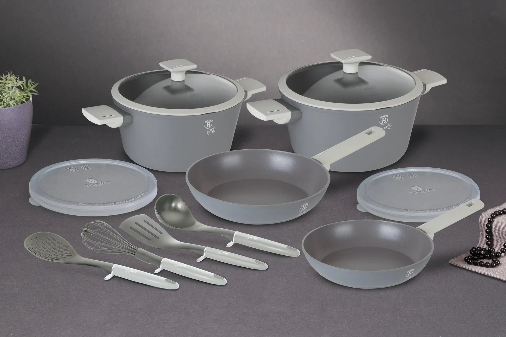 12-Piece Kitchen Stackable Cookware Set Aspen Collection