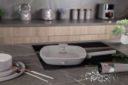 Grill pan with lid, 28 cm, Taupe