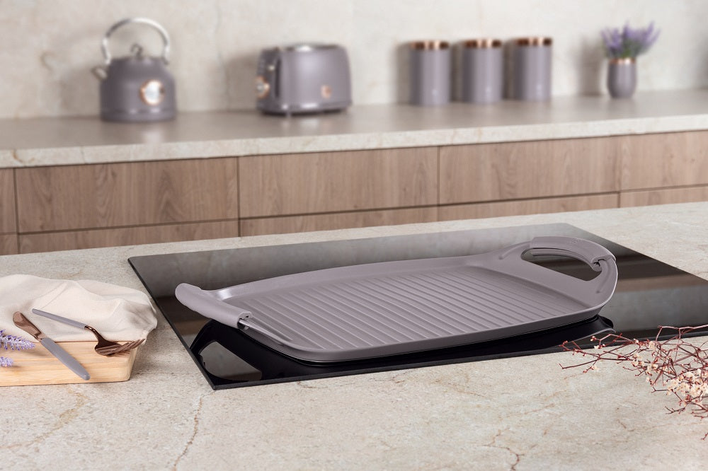 Grill plate, 47 cm, Taupe