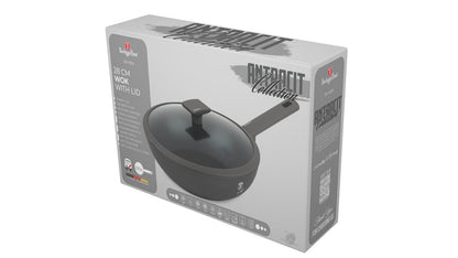 Wok with lid, 28 cm Anthracite