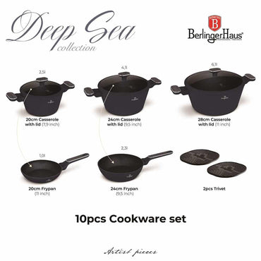 10 pcs cookware set Berlinger Haus BH8381 Deep Sea