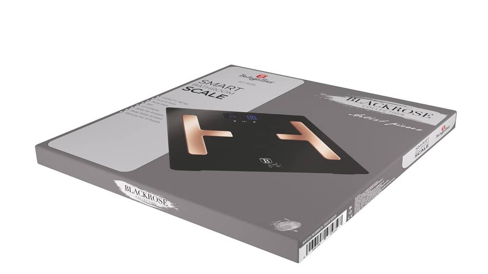 Digital glass bathroom scale with a capacity of 150 kg , Metallic Line Rose Gold Edition