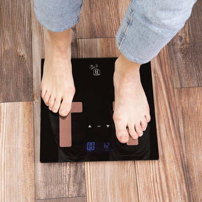 Digital glass bathroom scale with a capacity of 150 kg , Metallic Line Rose Gold Edition