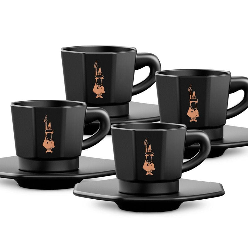 Bialetti RTATZ403 Moka Espresso Cups Set of 4 Black