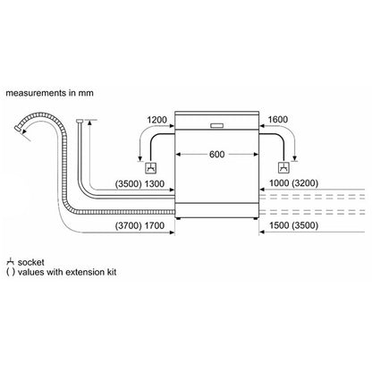 Bosch SMS43D02ME Serie | 4 Free-Standing Dishwasher 60 cm White