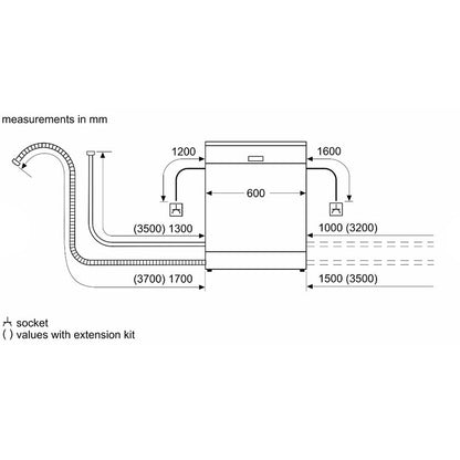 Bosch SMS43D08ME Serie | 4 Free-Standing Dishwasher 60 cm Stainless Steel, Lacquered