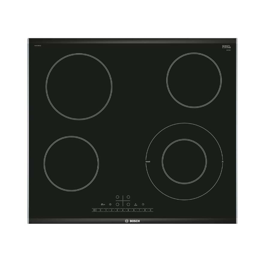 Bosch PKF675FP1E 6 Electric Hob 60 cm Black, Surface Mount With Frame