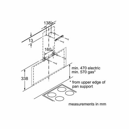 Bosch DWK095G60T 2 Wall-Mounted Cooker Hood 90 Cm Clear Glass Black Printed