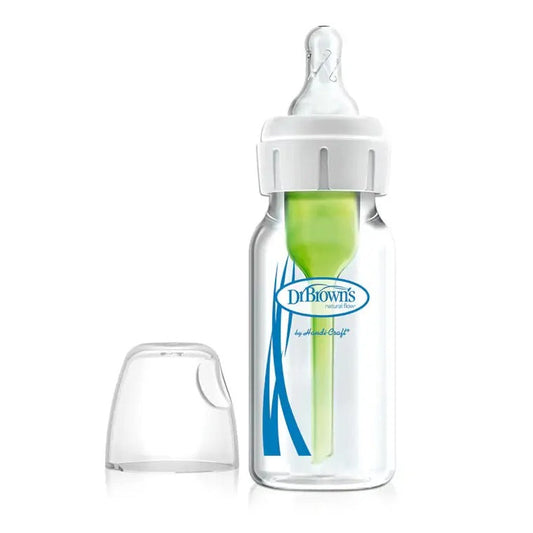 Narrow Neck Glass Feeding Bottle with Level 1 Teat
