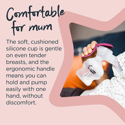 Tommee Tippee Made for Me Single Manual Breast Pump Cushioned Silicone Cup