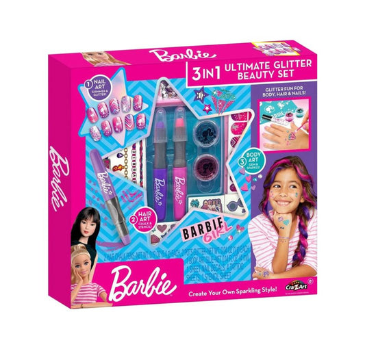 Barbie 3 In 1 Ultimate Glitter Beauty Set