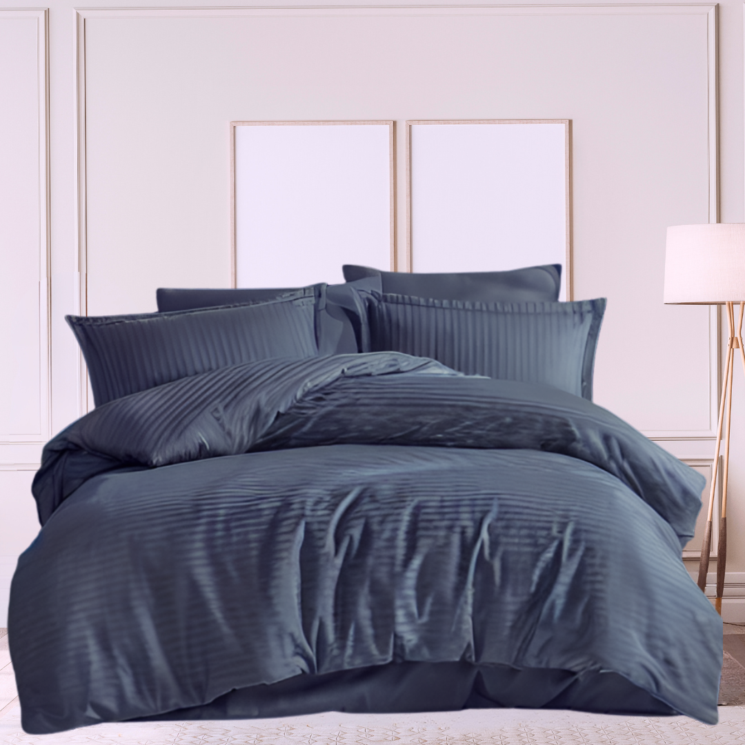 300TC cotton satin stripe Duvet Cover Set