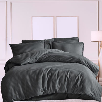 300TC cotton satin stripe Duvet Cover Set