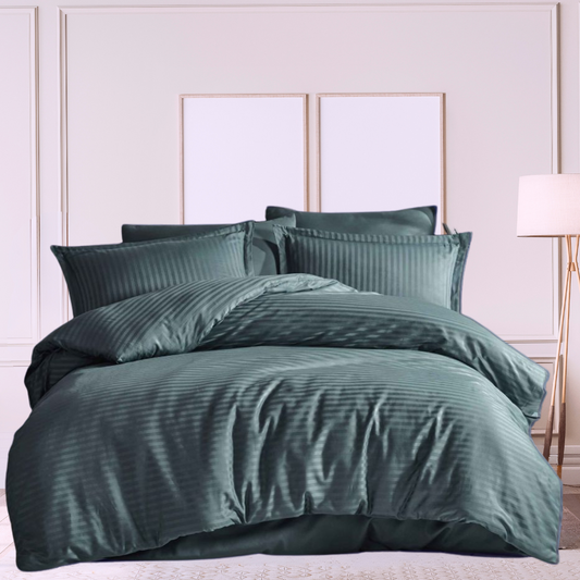 300TC cotton satin stripe Duvet Cover Set