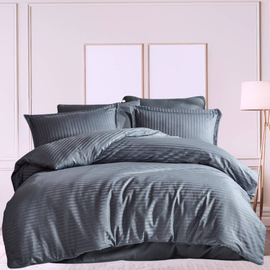 300TC cotton satin stripe Duvet Cover Set
