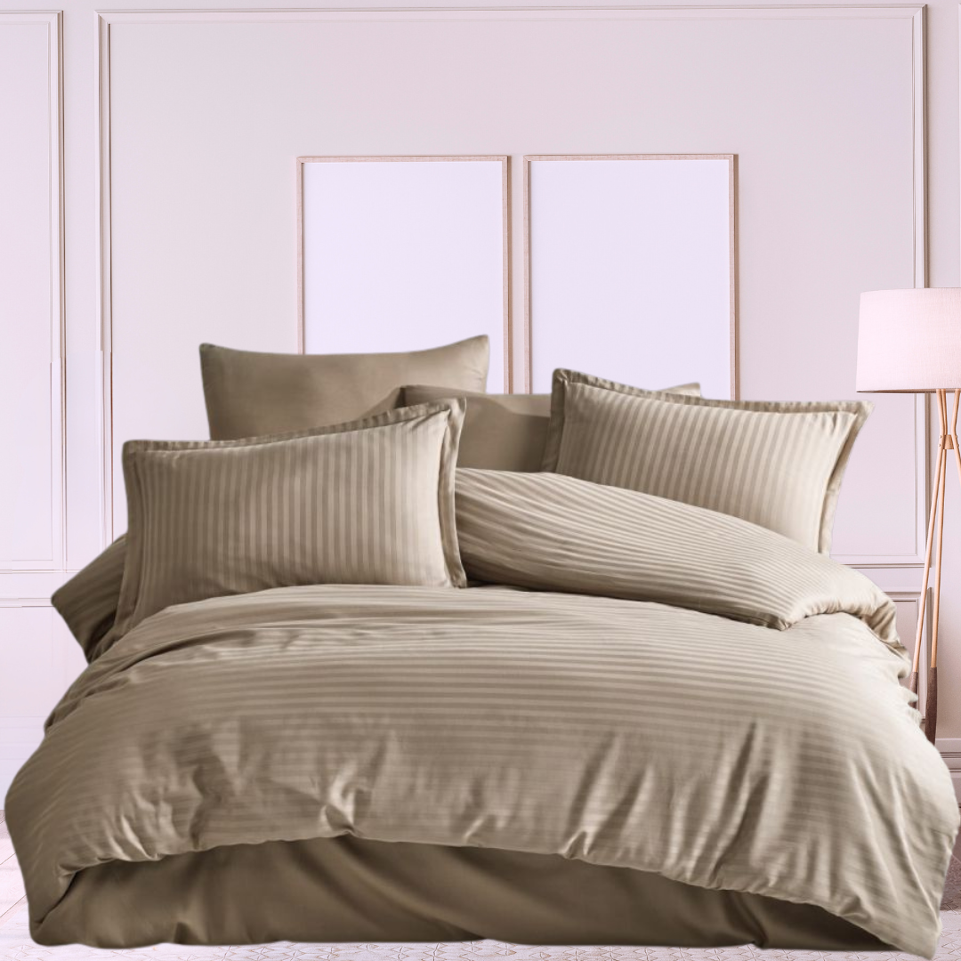 300TC cotton satin stripe Duvet Cover Set