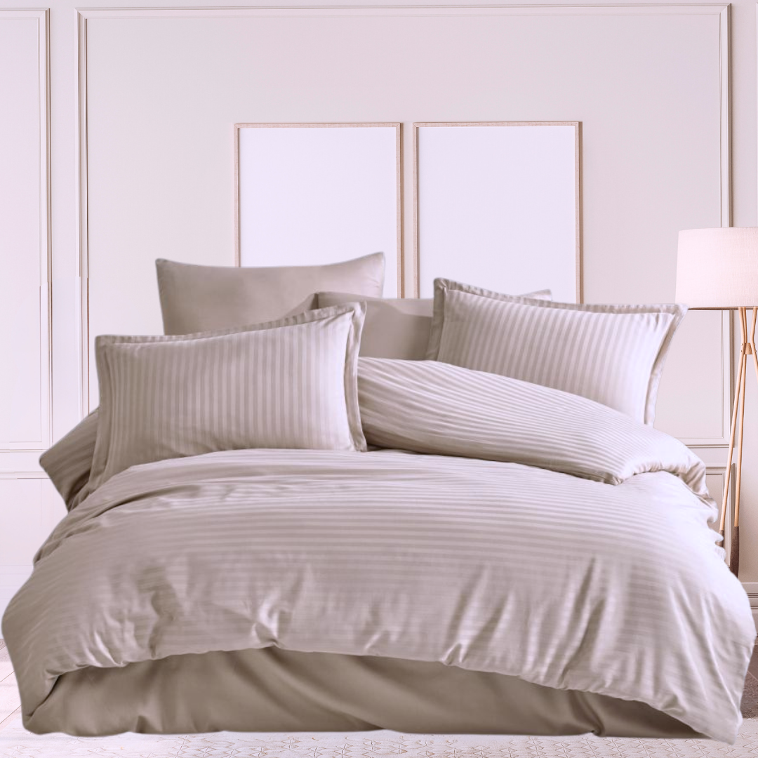 300TC cotton satin stripe Duvet Cover Set