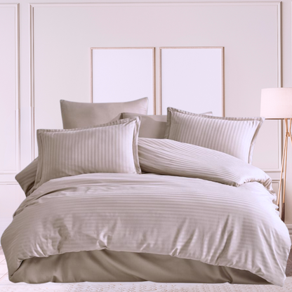 300TC cotton satin stripe Duvet Cover Set