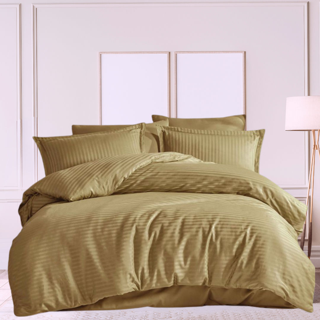 300TC cotton satin stripe Duvet Cover Set